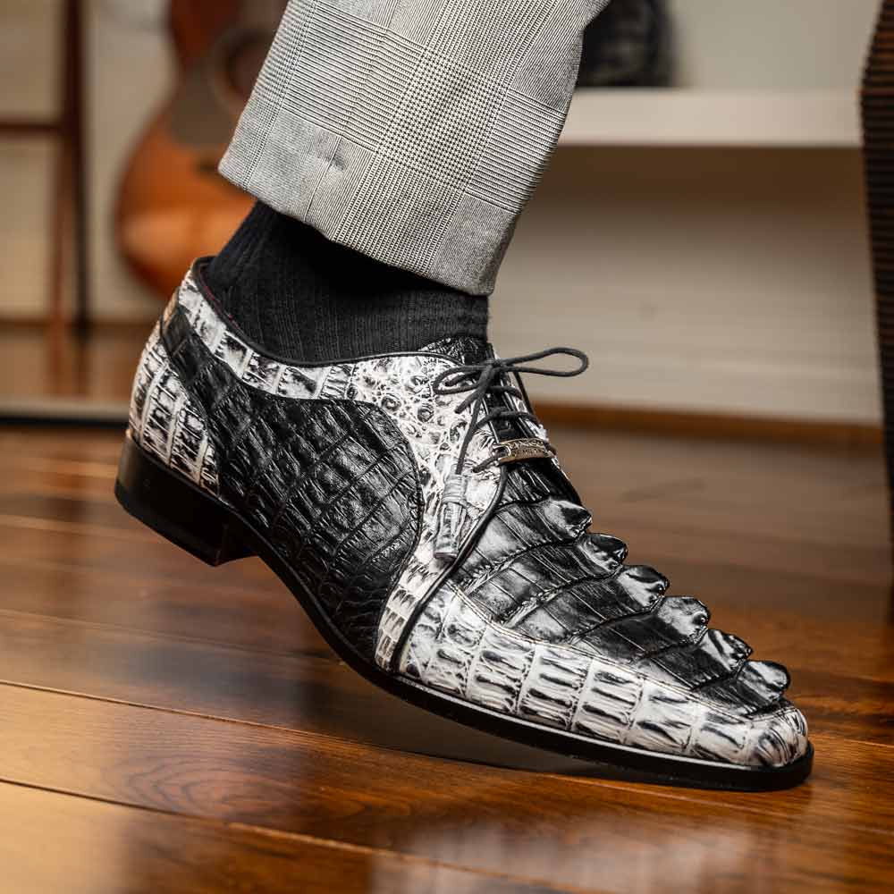 Marco Di Milano Caribe Derby Newspaper/Black Caiman Shoes