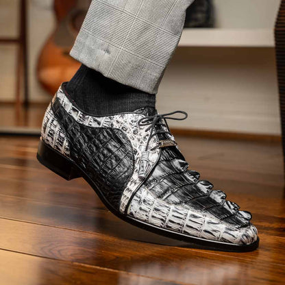 Marco Di Milano Caribe Derby Newspaper/Black Caiman Shoes