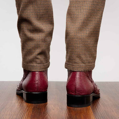 Marco Di Milano Giorgio Genuine Ostrich Chelsea Boot - Wine