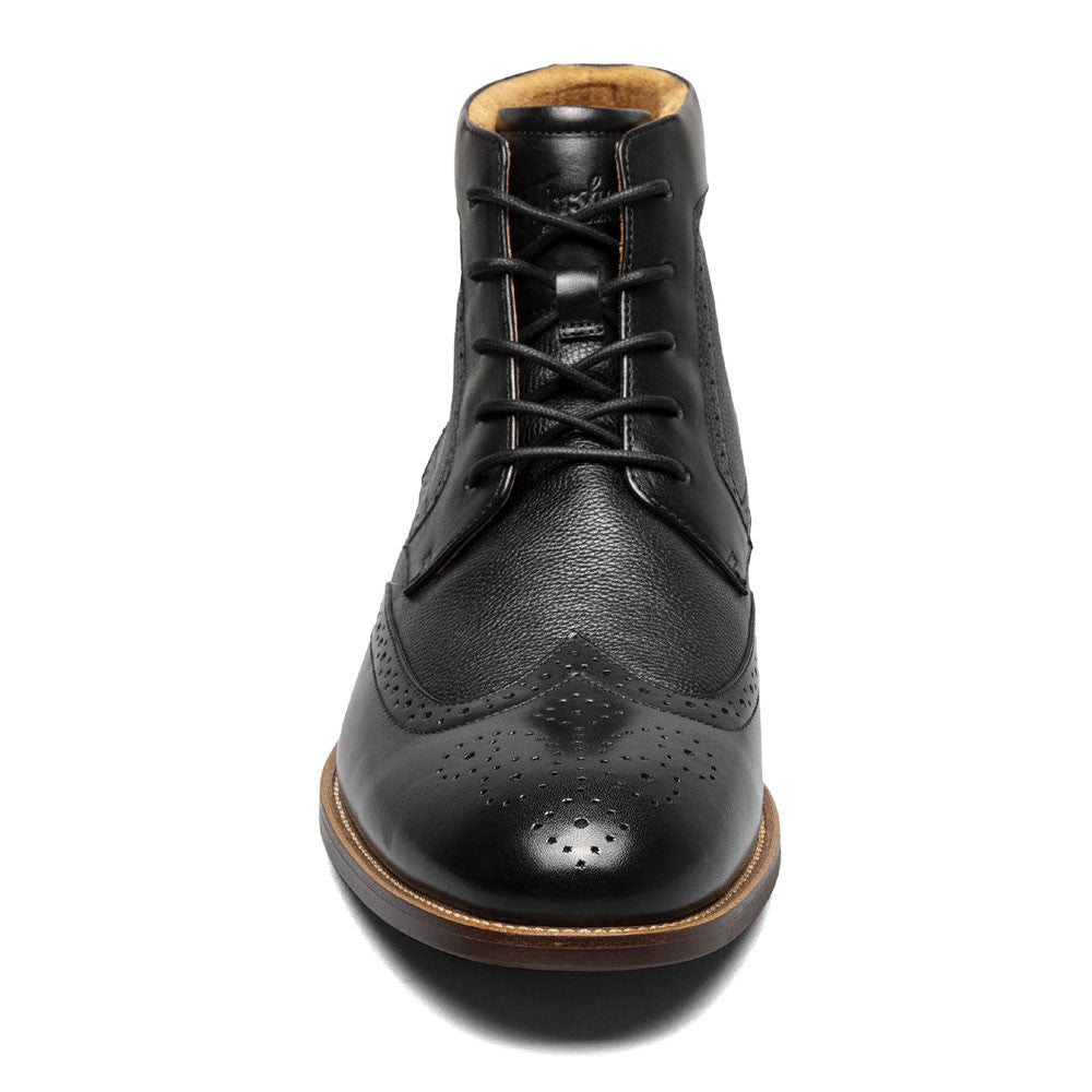 Florsheim Rucci Black Smooth Leather Wingtip Ankle Lace Up Boots (USA Men Size)