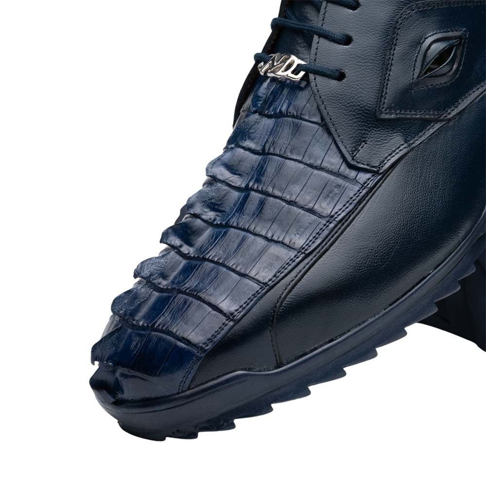 Marco Di Milano Udine Genuine Hornback Caiman & Calf Leather Sneaker – Navy