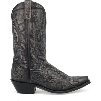 Laredo Garrett Black Distress Leather Snip Toe Western Cowboy Boot (US Men Size)