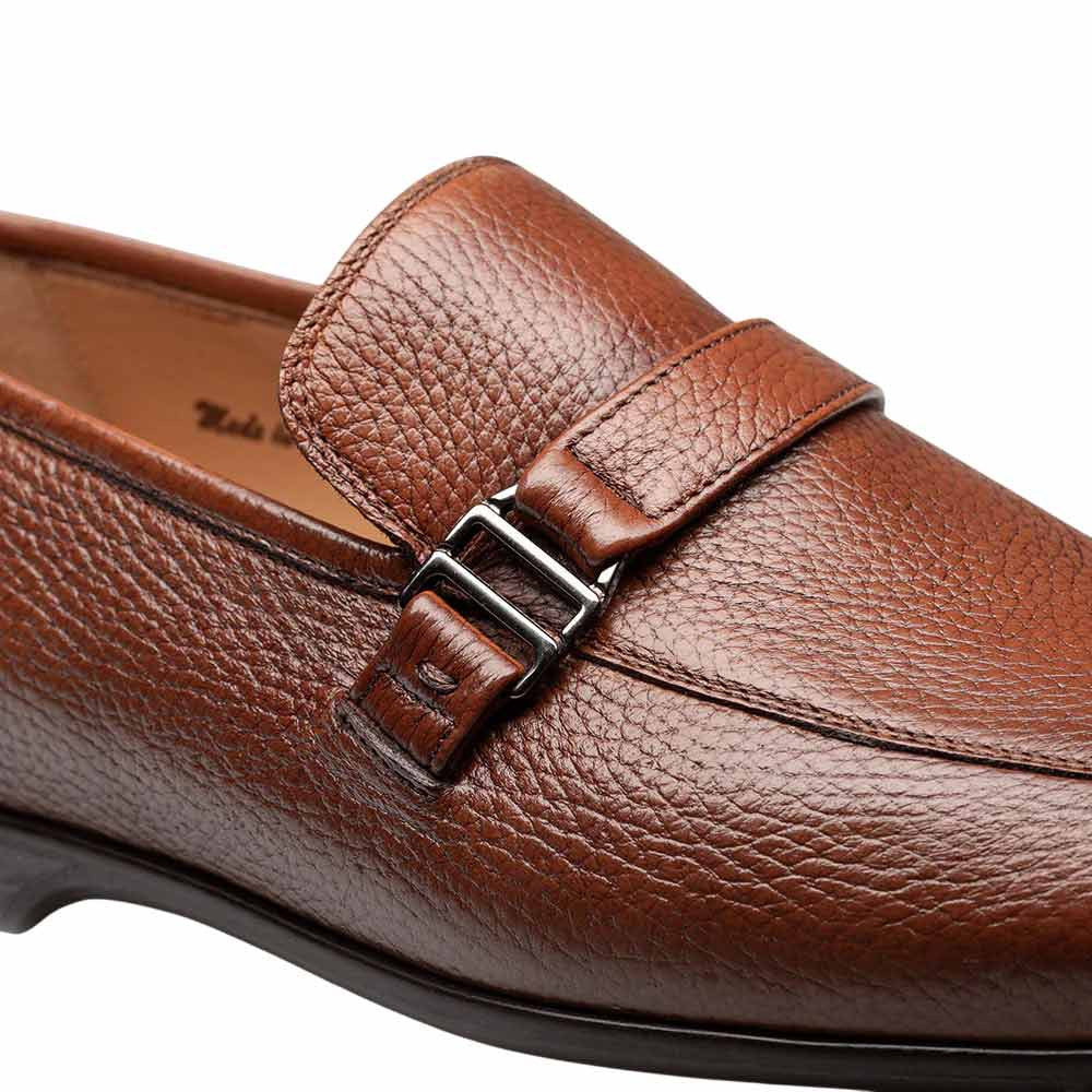 Mezlan Men's Alarcon Cognac Deer Leather Slip-On Luxury Loafer