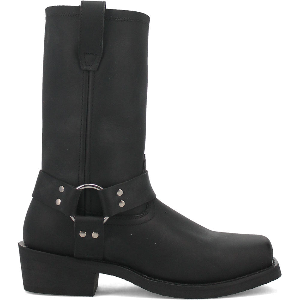 Dingo Dean Black Leather Snoot Toe Western Cowboy Harness Boot (USA Men Size)