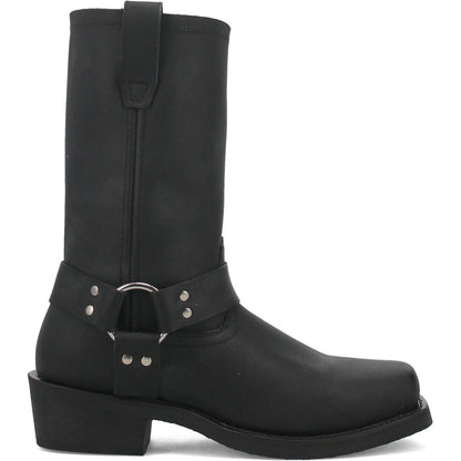 Dingo Dean Black Leather Snoot Toe Western Cowboy Harness Boot (USA Men Size)