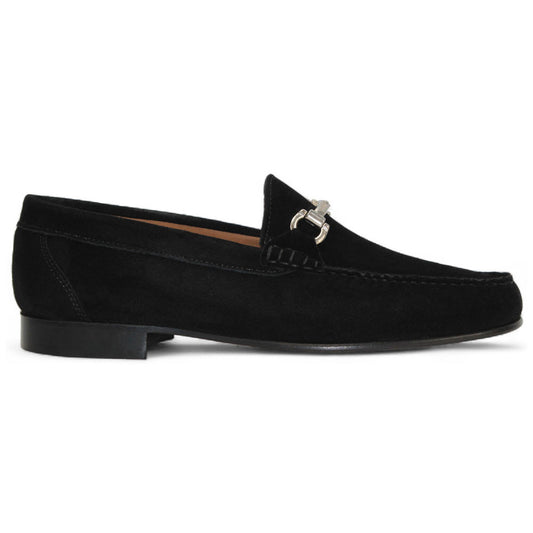Termoli Black Suede Leather Slip On | Duca Dress Loafers for Men