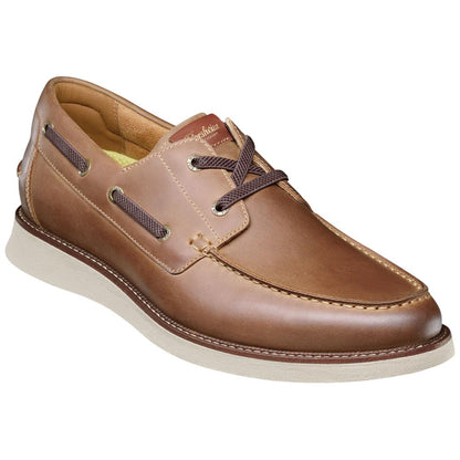Florsheim Launch Moc Toe Elastic Lace Brown Boat Shoes for Men