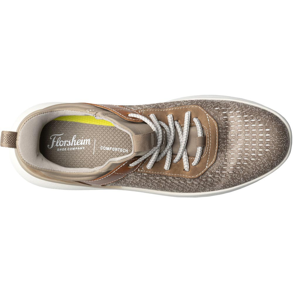Florsheim Fleet Taupe Knit Elastic Lace Men's Sneaker