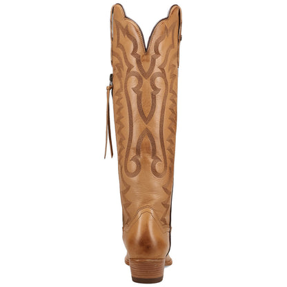 Dan Post Heartland Tan Leather Snip Toe Zipper Western Cowgirl Boots