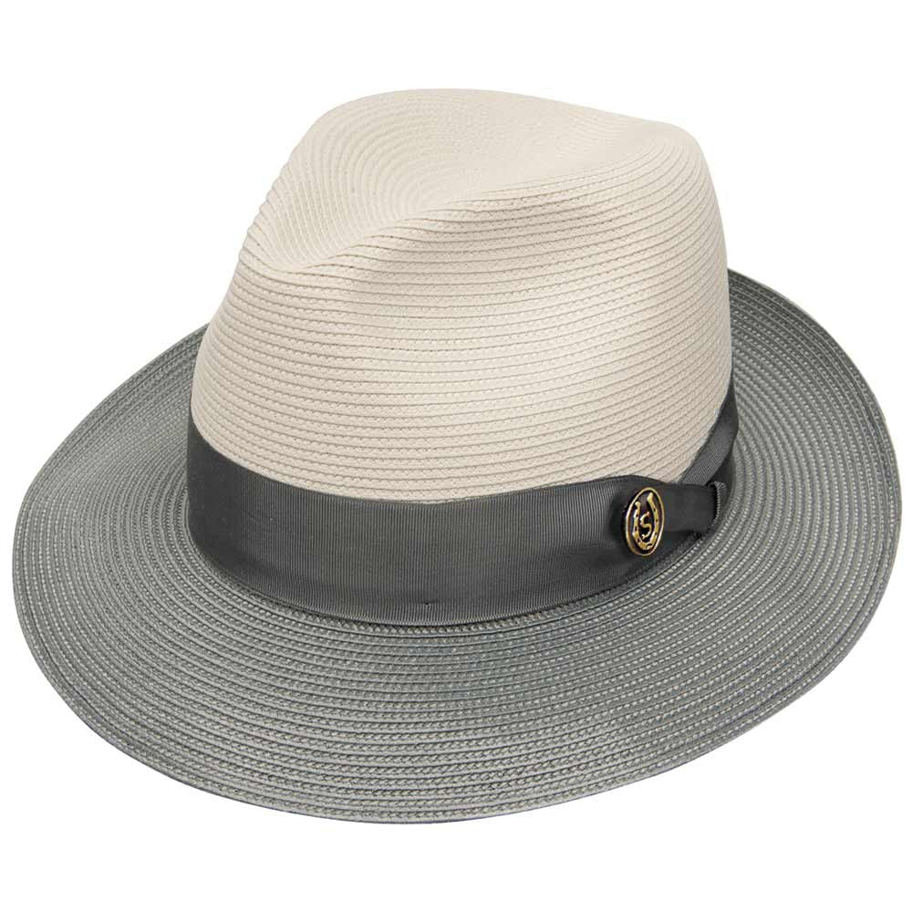 Stetson Toledo Milan Straw Hat in Beige/Grey