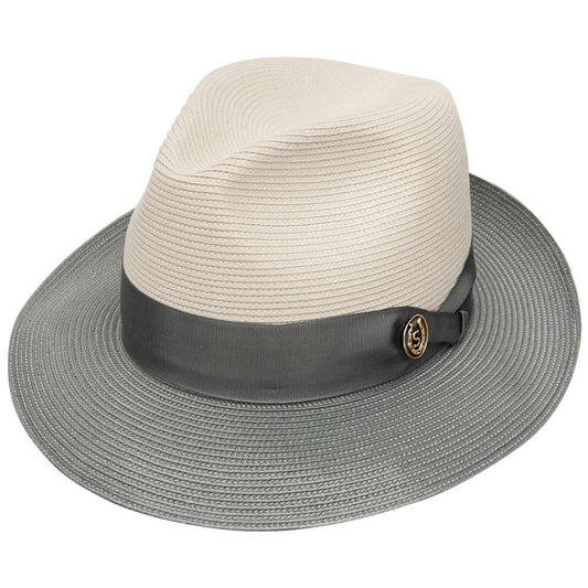 Stetson Toledo Milan Straw Hat in Beige/Grey