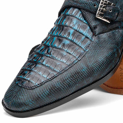 Toluca Genuine Crocodile and Lizard Skin Monk Strap | Marco Di Milano Exotic