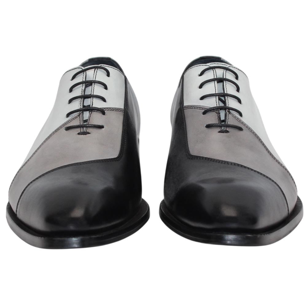 DUCA Spoleto II Men's Black Combo Italian Leather Spectator Oxford Shoes