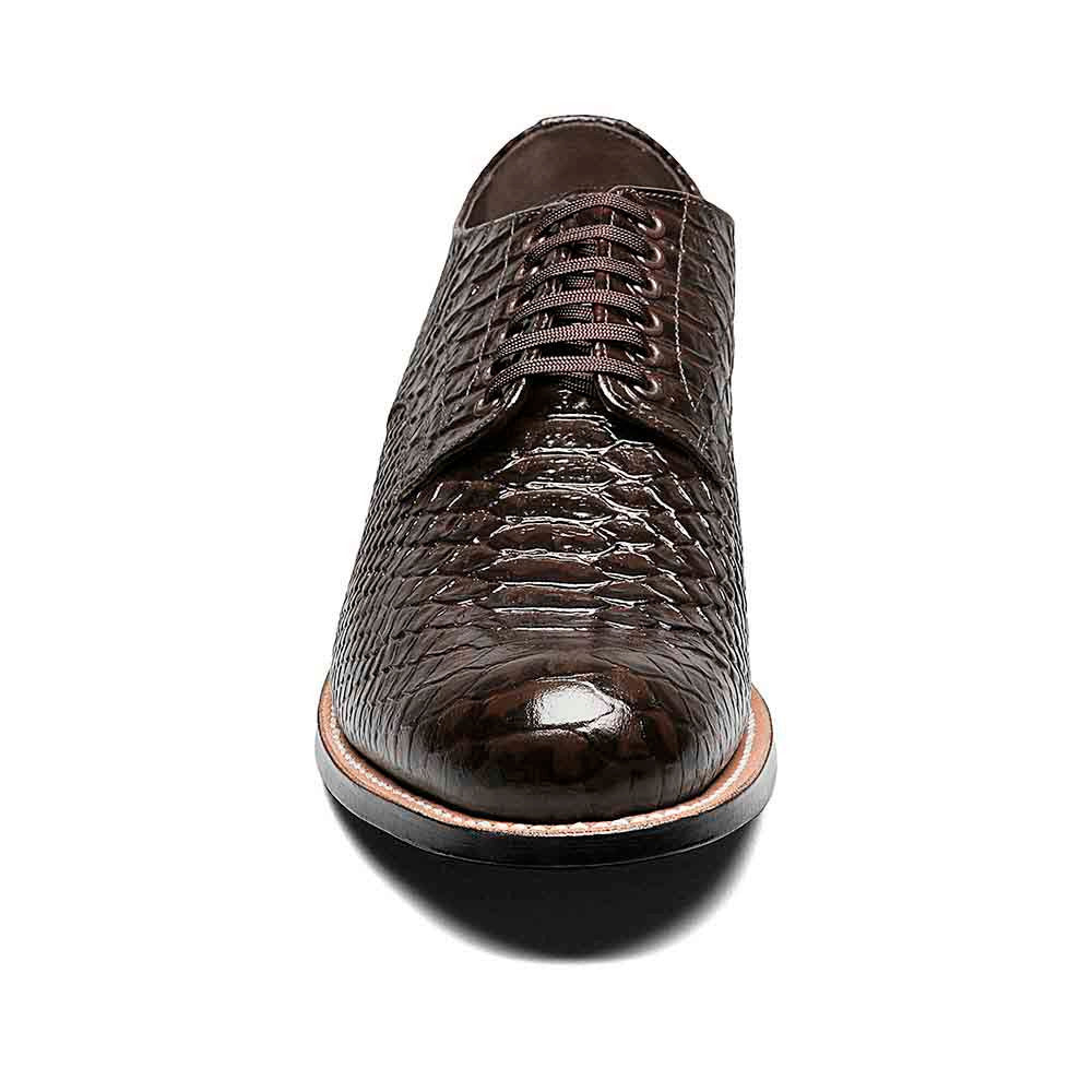 Stacy Adams Men's Madison Brown Anaconda Print Plain Toe Oxford