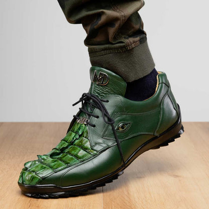 Marco Di Milano Udine Genuine Hornback Caiman & Calf Leather Sneaker - Green