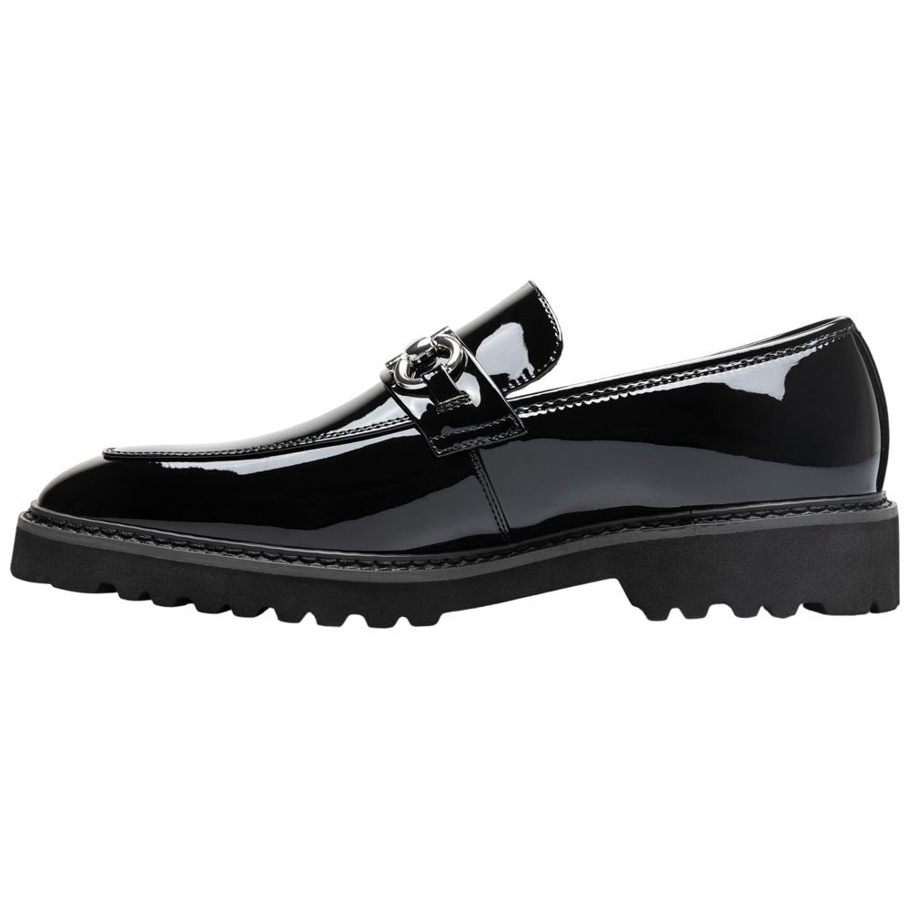 Stacy Adams Carabello Moc Toe Bit Slip-On - Black Patent