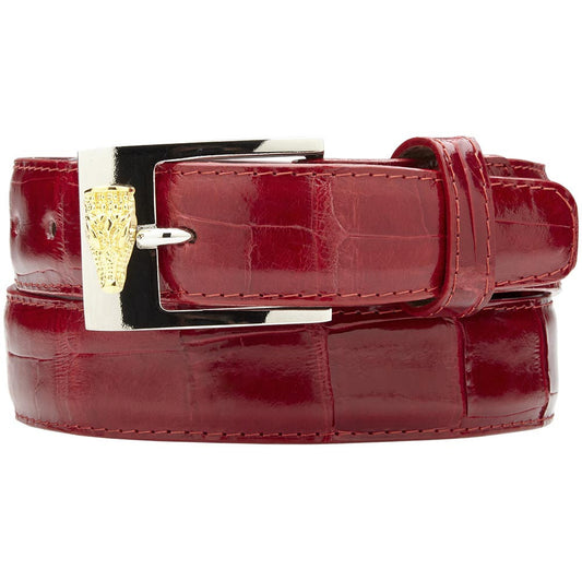 Belvedere Men's Red Alligator Belt