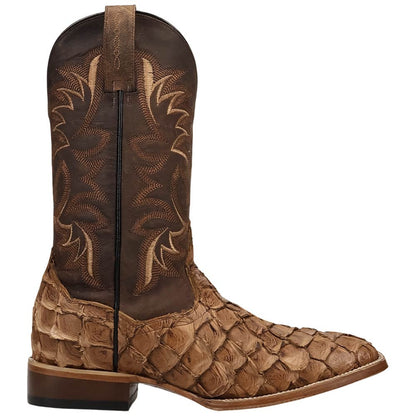 Dan Post Men's Marc Tan Chocolate Genuine Pirarucu Western Cowboy Boot