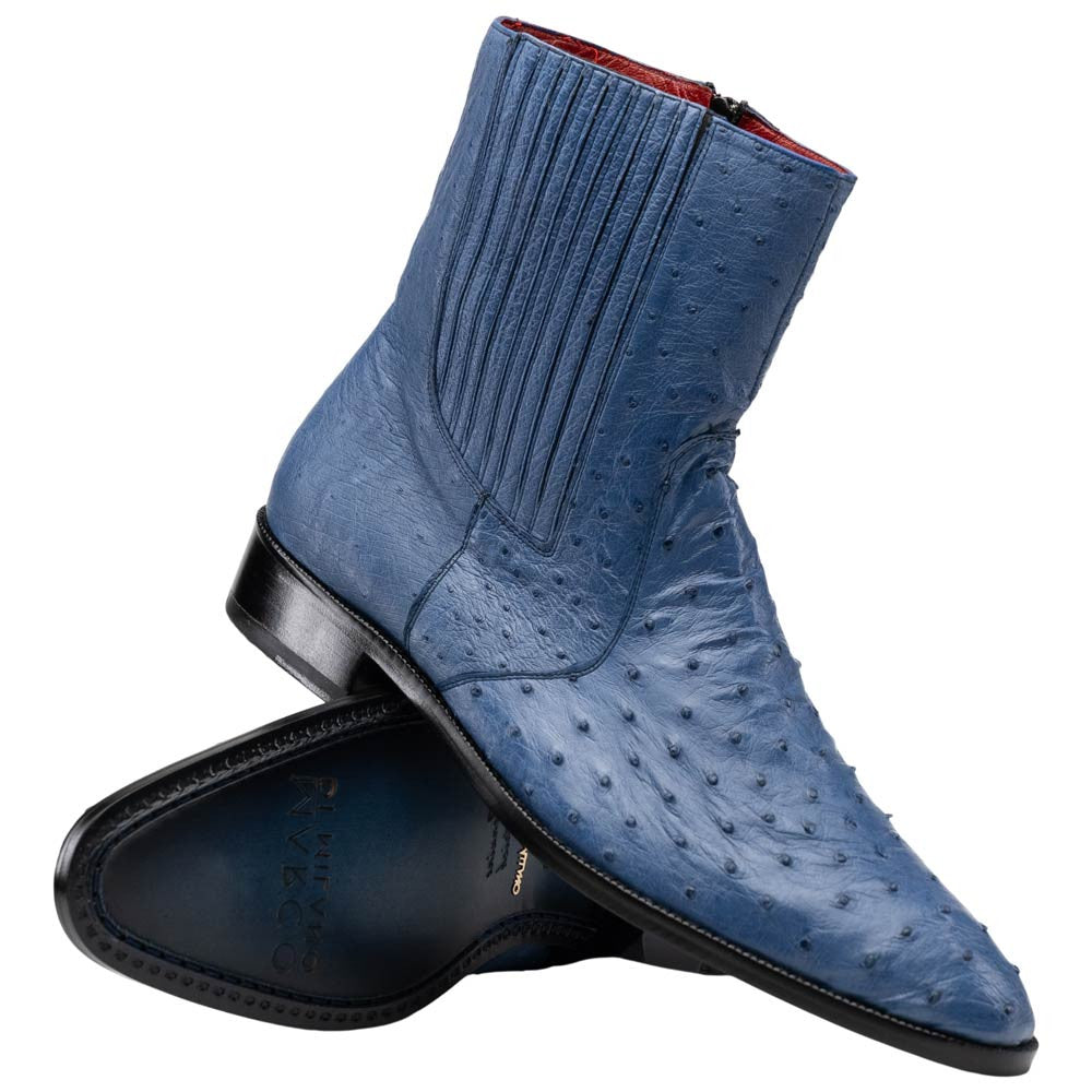Marco Di Milano Giorgio Genuine Ostrich Chelsea Boot - Blue Jeans