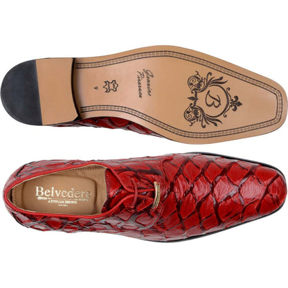 Belvedere Renzo Red Men’s Genuine Pirarucu Dress Shoes