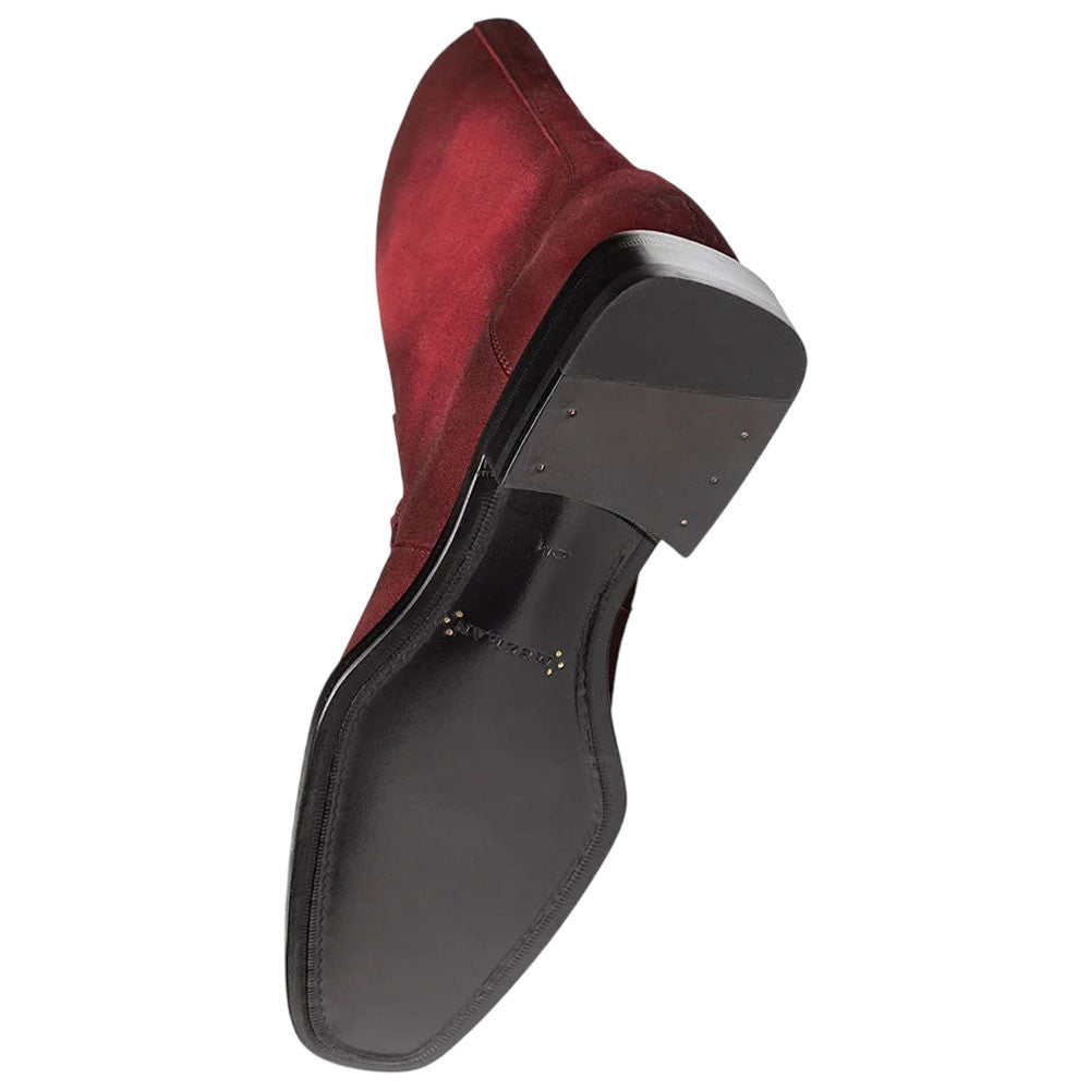 Mezlan Mystic Suede Ornament Boot - Men's Wine Asymmetric Ankle Dress Boot