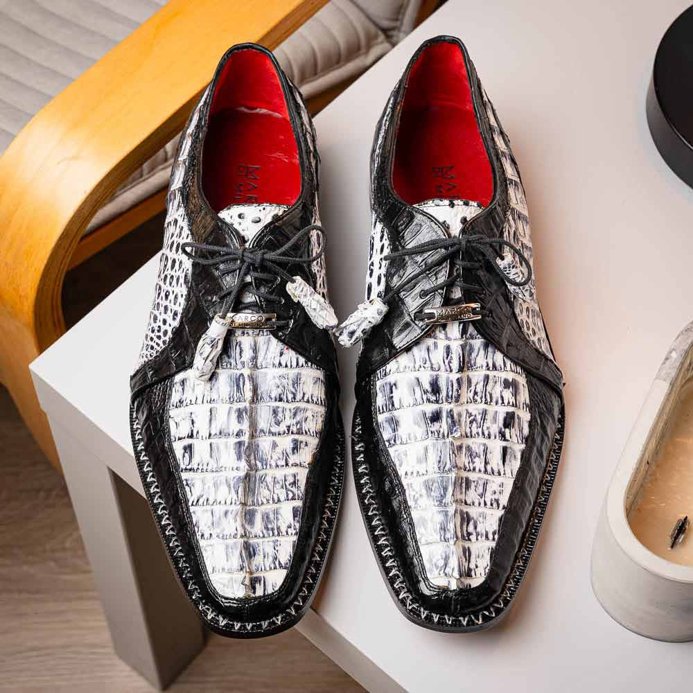 Caribe Men’s Genuine Hornback Caiman Crocodile Dress Derby | Marco Di Milano