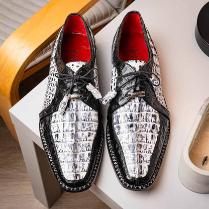 Caribe Men’s Genuine Hornback Caiman Crocodile Dress Derby | Marco Di Milano