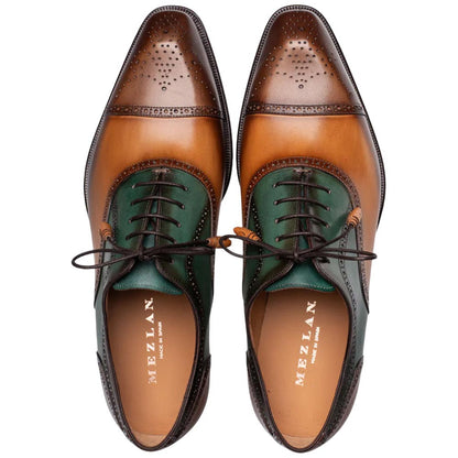 Galante Brown Tri-tone Cap Toe Oxford | Mezlan of Spain Dress Shoes for Men