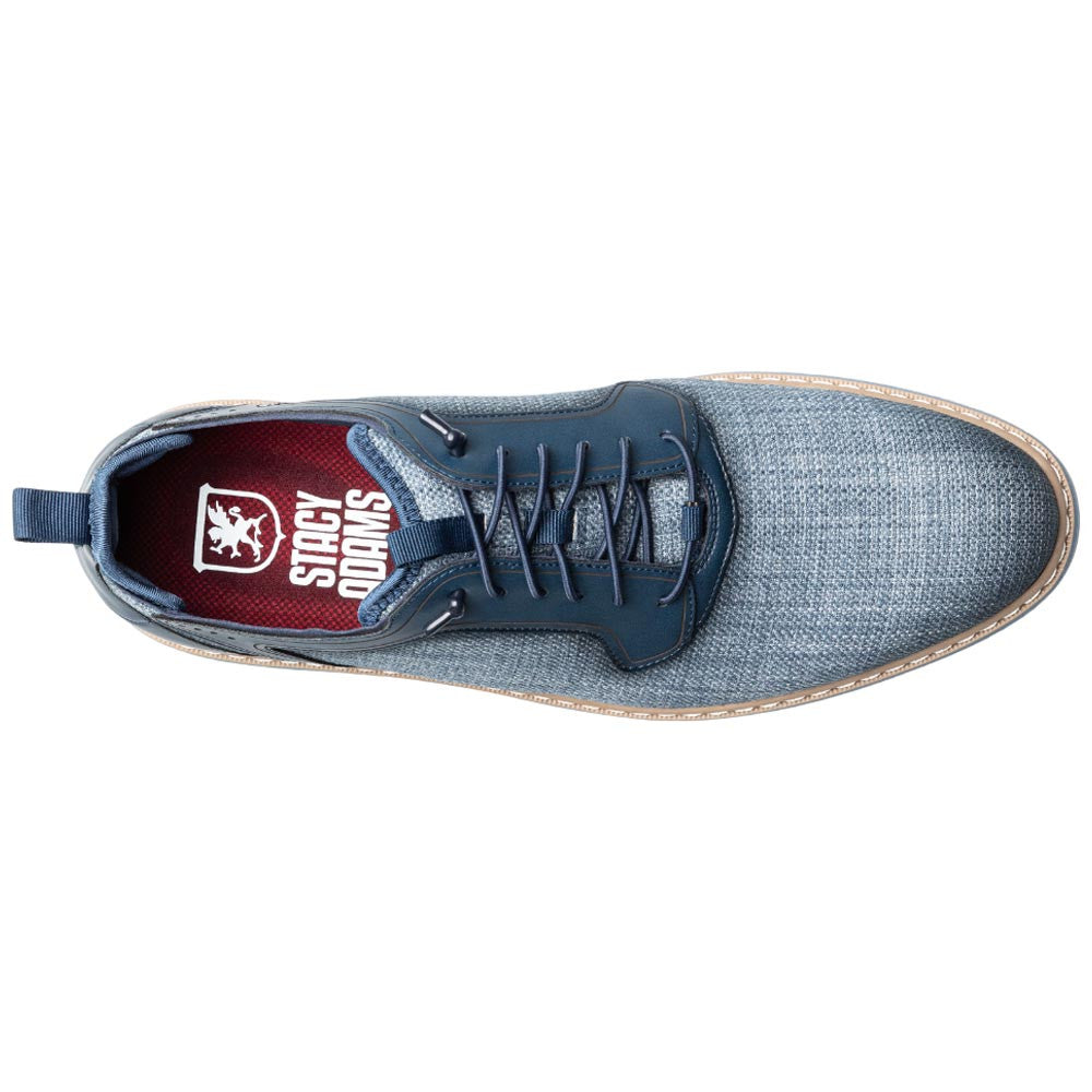 Stacy Adams Sebert Plain Toe Navy Elastic Lace Sneakers for Men