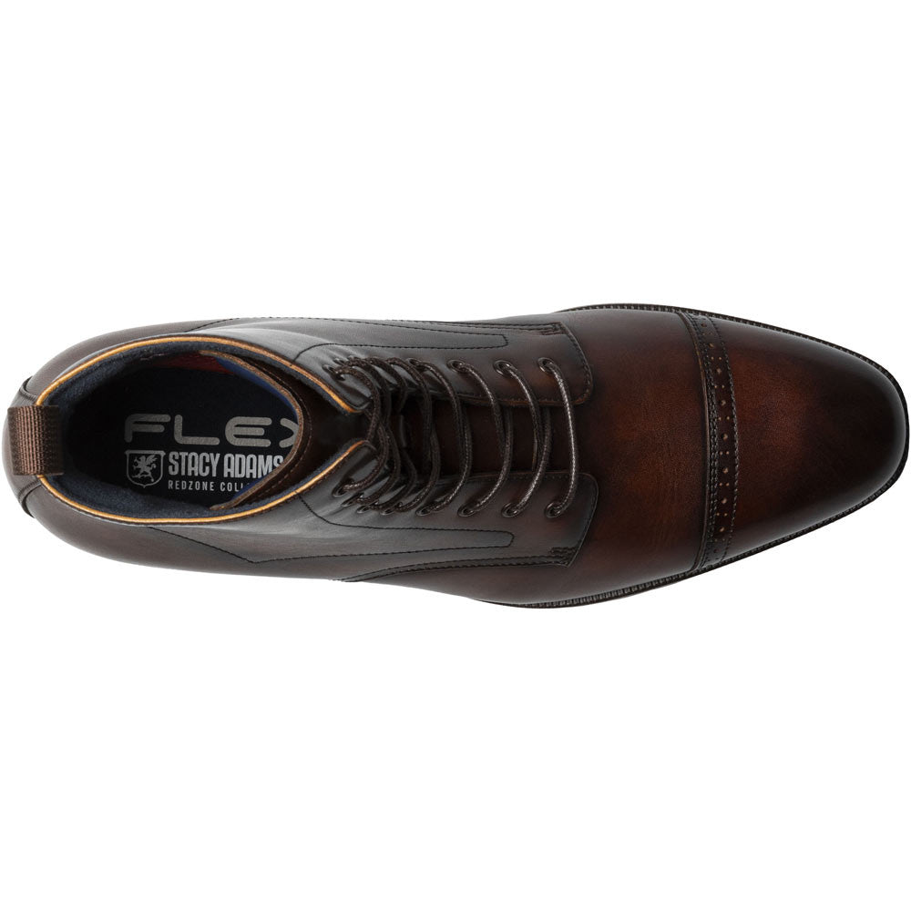 Stacy Adams Henry Cap Toe Lace Up Boot in Brown