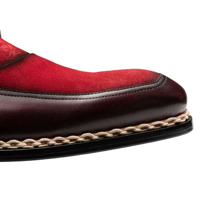 Mezlan Summit Men's Burgundy Calfskin & Suede Derby