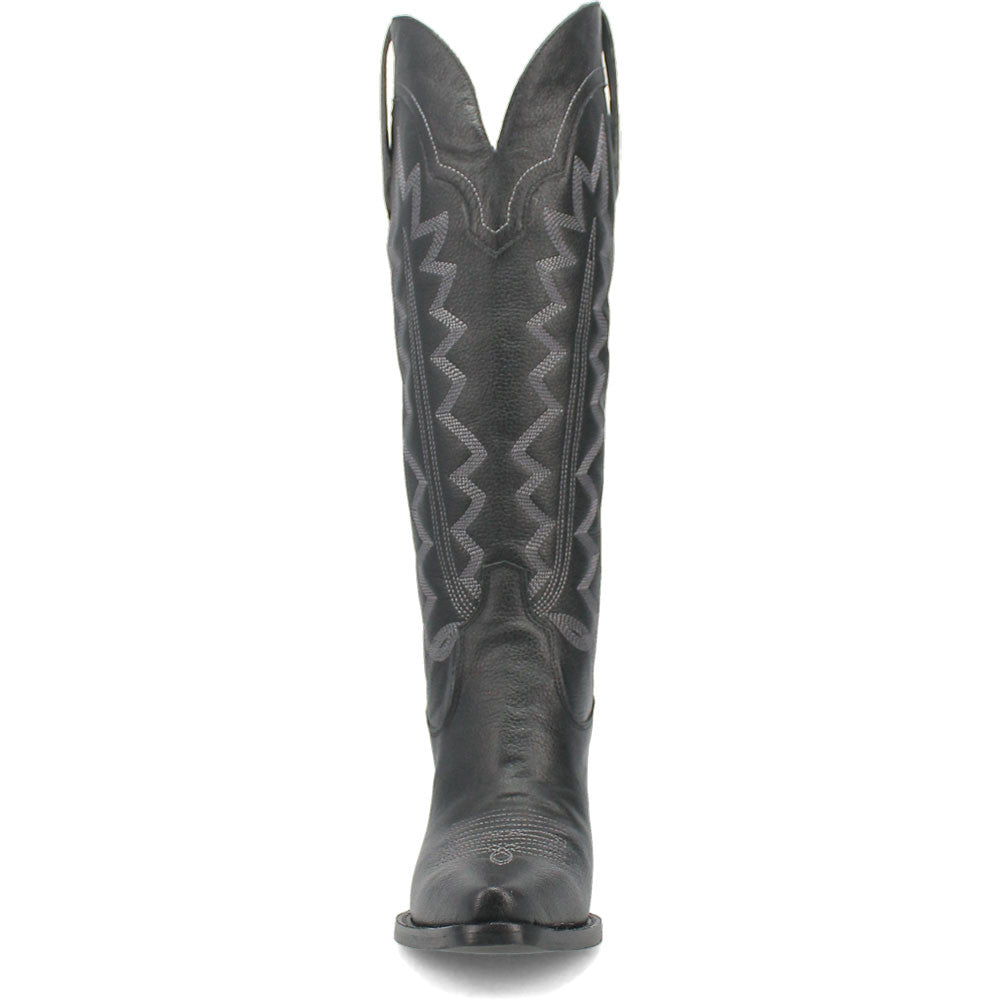 Dingo High Cotton Black Leather Snip Toe Western Cowgirl Boots (USA Women Size)