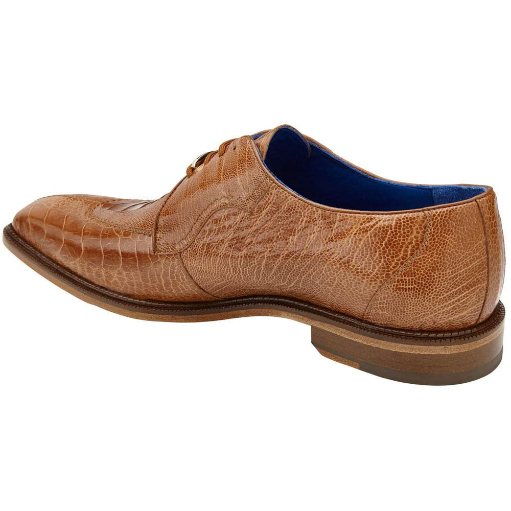 Belvedere Siena Men's Lace-Up Oxford Burnt Amber Genuine Ostrich Shoe