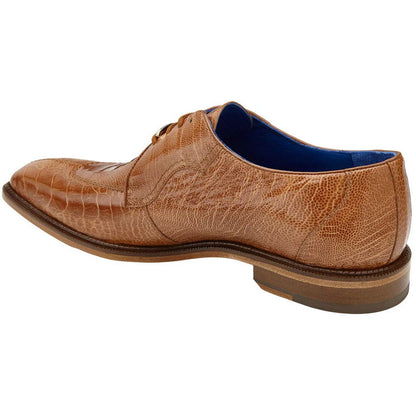 Belvedere Siena Men's Lace-Up Oxford Burnt Amber Genuine Ostrich Shoe