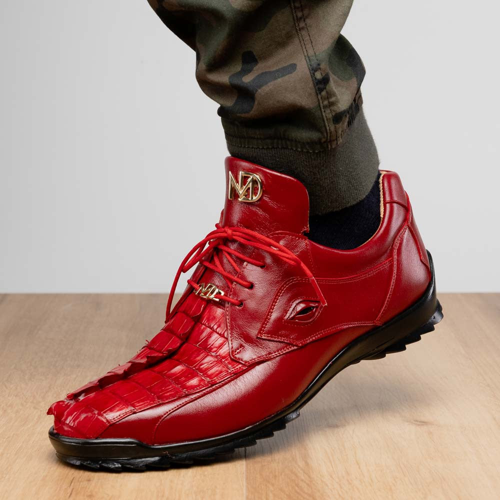 Marco Di Milano Udine Genuine Hornback Caiman & Calf Leather Sneaker – Red