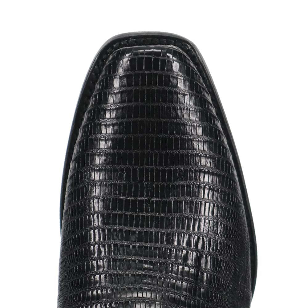 Dan Post Ringold Lizard Skin Antique Black 13" Cowboy Heel Boots (USA Men Size)