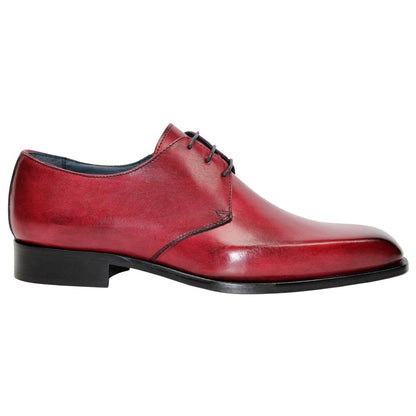 DUCA Sermoneta Antique Red Men's Italian Calf Leather Derby Dress Shoes