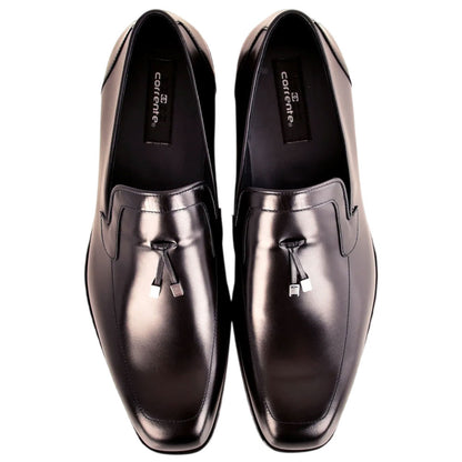 Corrente Men's Lux Leather Tassel Loafer - Black