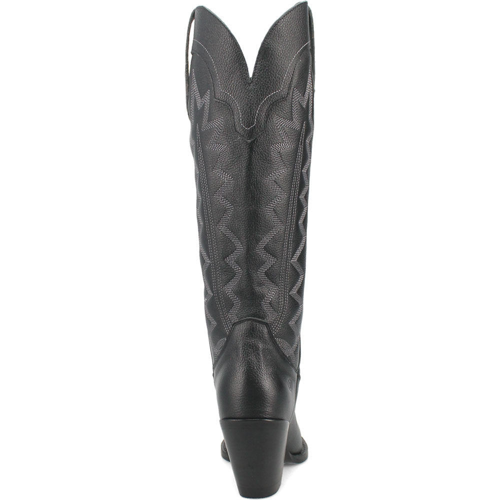 Dingo High Cotton Black Leather Snip Toe Western Cowgirl Boots (USA Women Size)