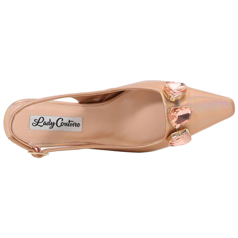 Lady Couture 3” Heel Glamour Pump in Champagne