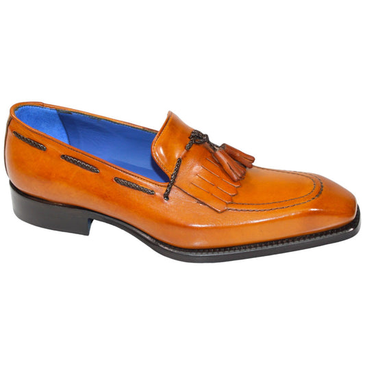 EMILIO FRANCO Tommaso Gold Calf-Skin Leather Loafers