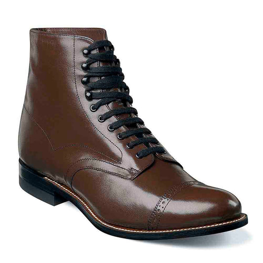 Stacy Adams Madison Brown Leather Cap Toe Boots