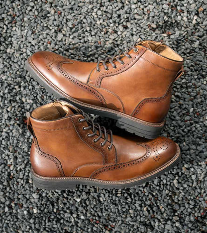 Florsheim Redford Cognac Men's Wingtip Lace Up Boot