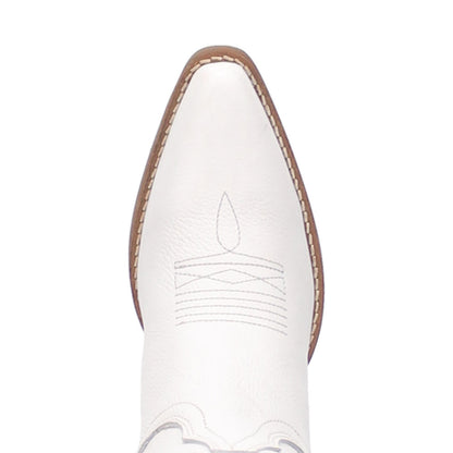 Dingo Out of West Suede White Snip Toe Western Boots for Women