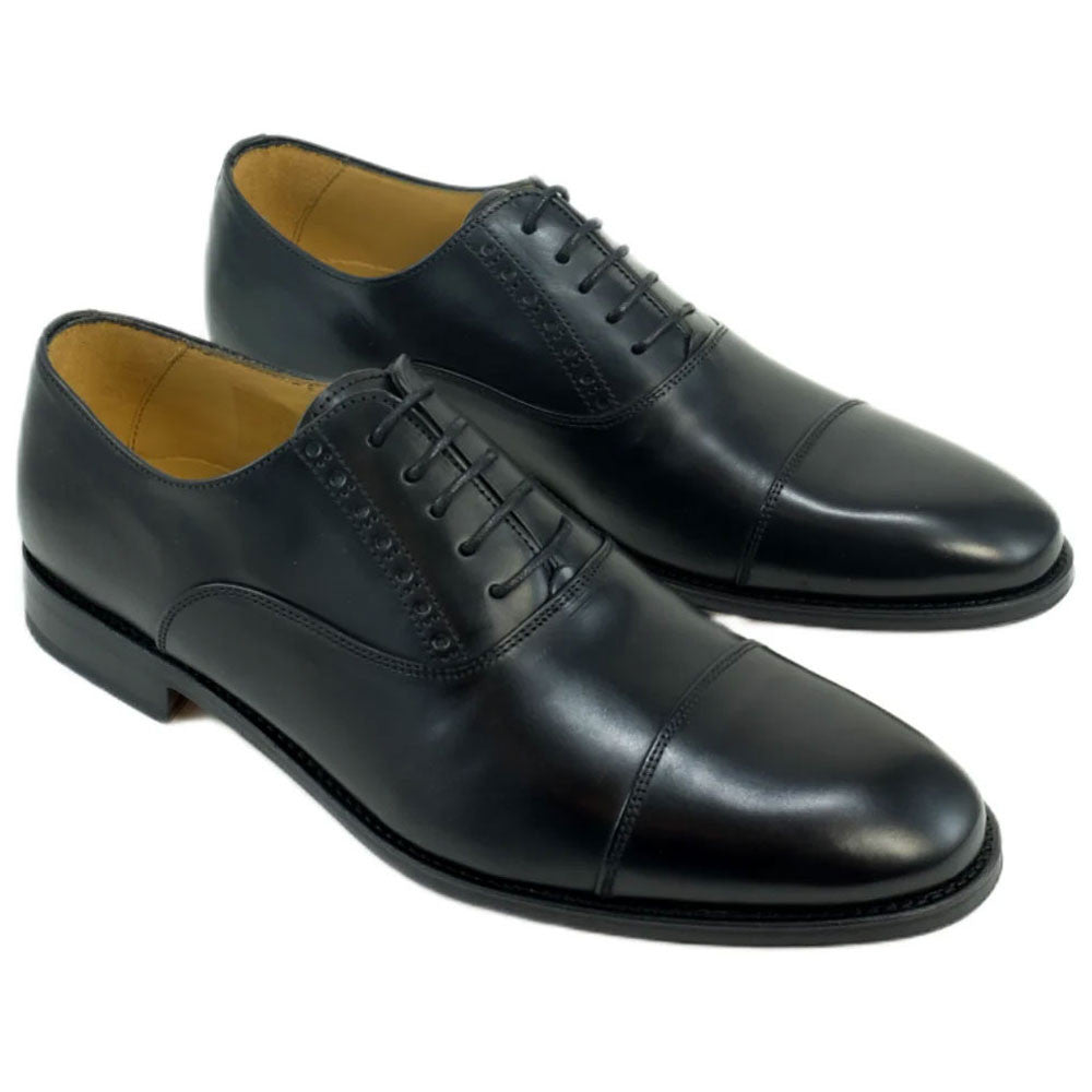 Alan Payne Men’s Clark Black Cap Toe Calfskin Oxford Shoes