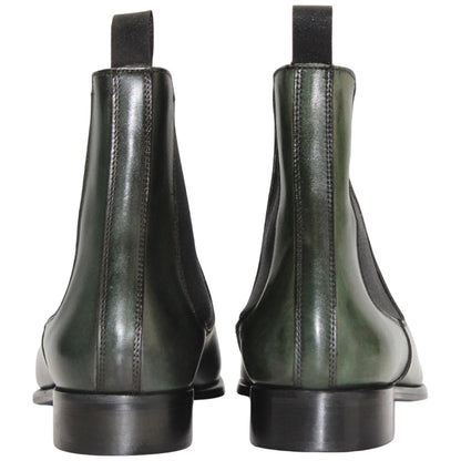 Duca Empoli Men's Green Calf-Skin Leather Boots