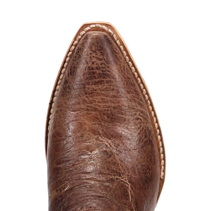 Dan Post Rustic Ridge Brown Leather Zipper Snip Toe Western Cowgirl Boots