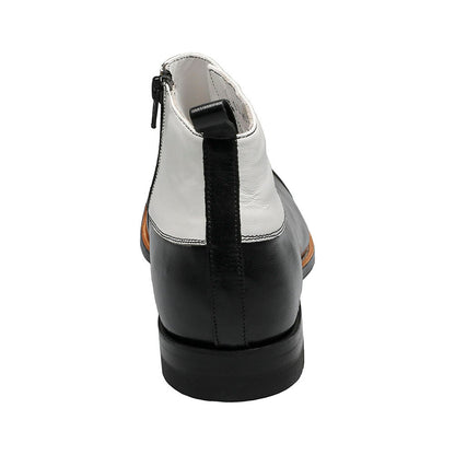 Stacy Adams Madison Black & White Spat Cap Toe Ankle Boot