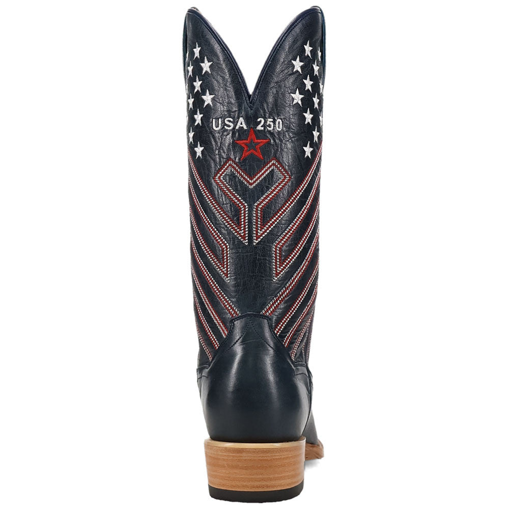 Dan Post America 250 Blue Multi Leather Medium R Toe Western Cowboy Boots