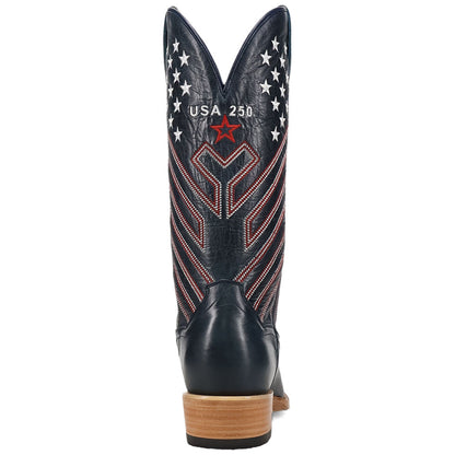 Dan Post America 250 Blue Multi Leather Medium R Toe Western Cowboy Boots